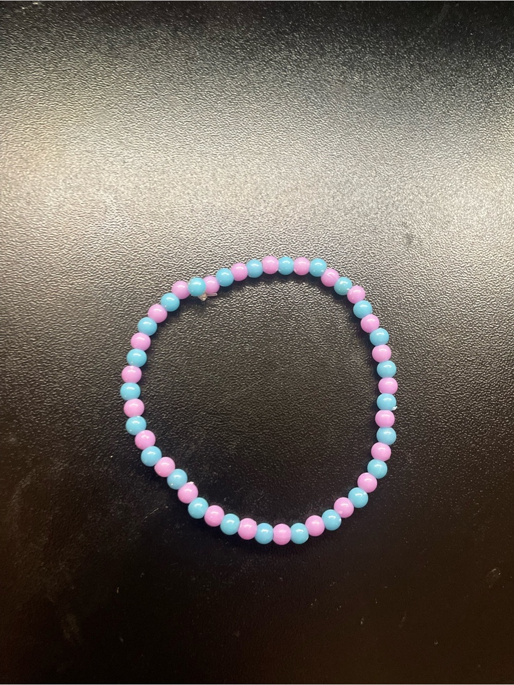Kids Beaded Stretch Bracelet - Pink & Light Blue
